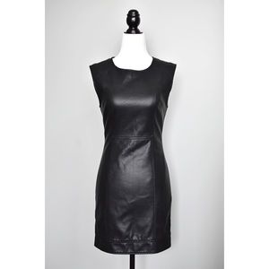 Sleeveless Faux Leather Mini Dress